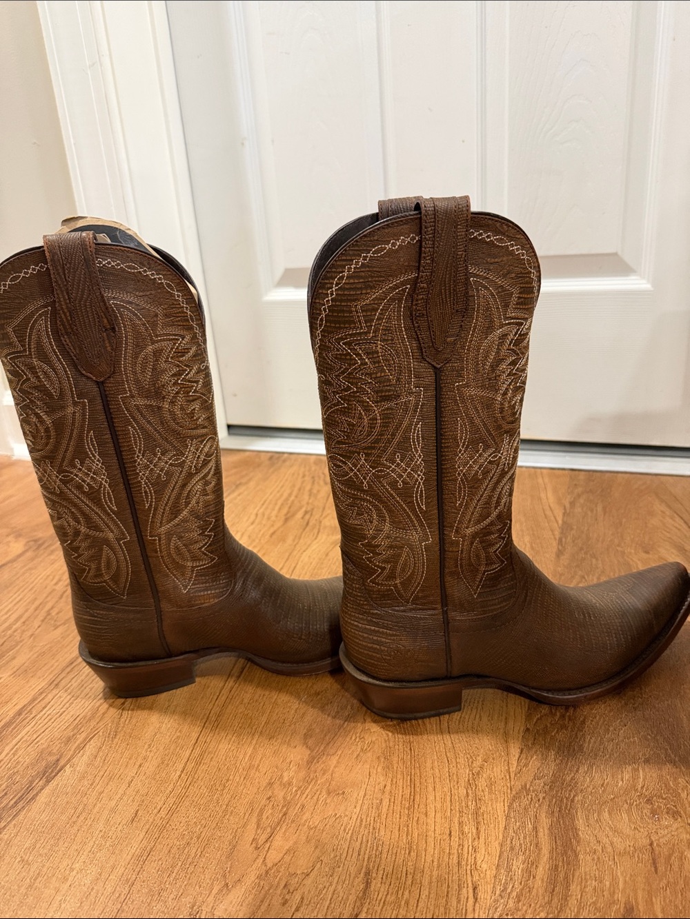 Ariat Alamar Chocolate Lizard Print Western Cowboy Boots 9B - Picture 5 of 10